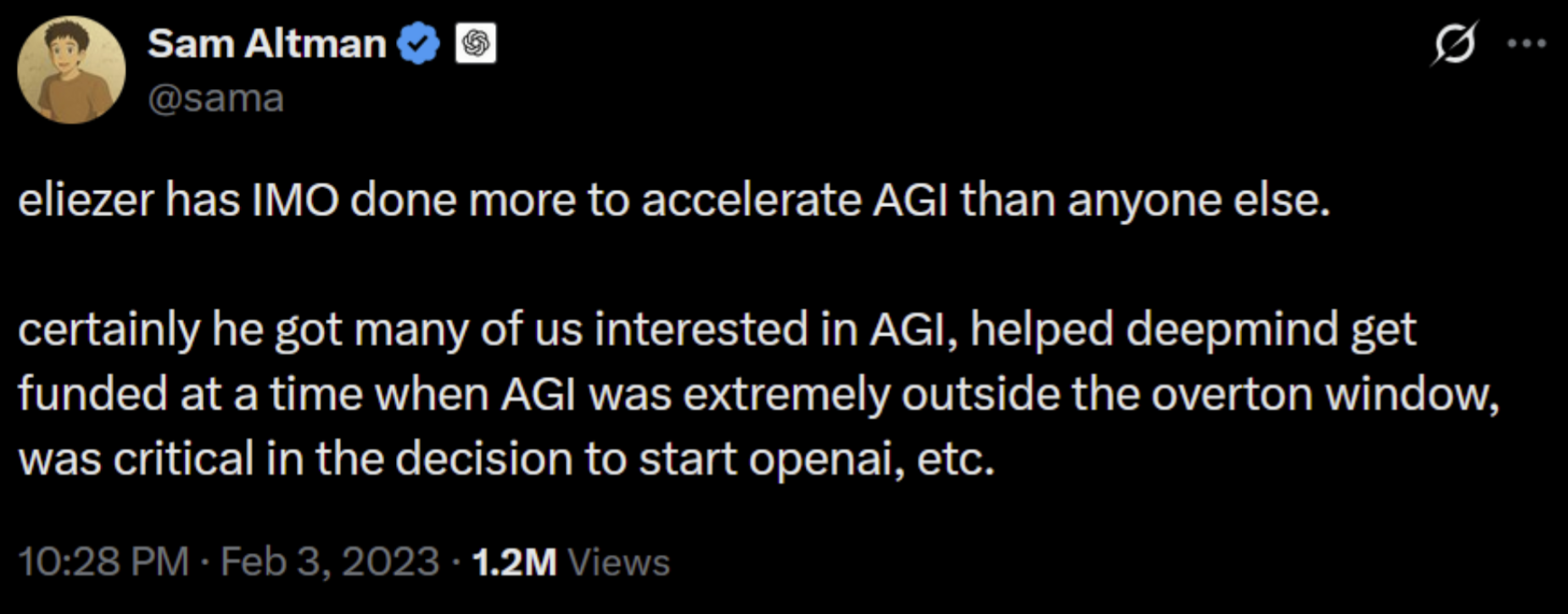 Sam Altman Tweet